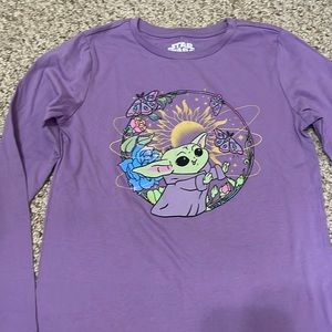 NWOT girls LS Grogu Star Wars shirt